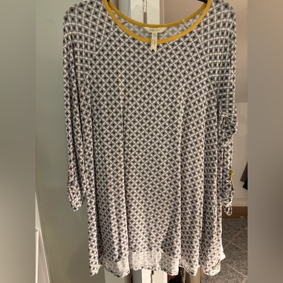 Matilda Jane Tops - Matilda Jane Gray and Yellow Geometric Tunic